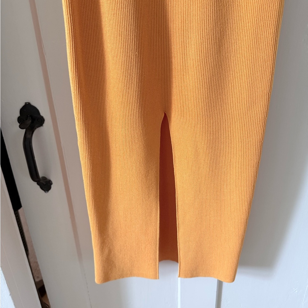 Ronny Kobo Collection Vibrant Mustard Yellow Knit Midi Dress - Picture 4 of 5